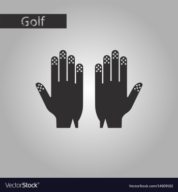 Black and white style icon golf gloves vector image Black and white style icon golf gloves vector image
