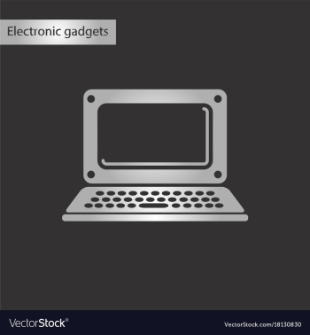 Black and white style icon laptop vector image Black and white style icon laptop vector image