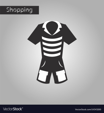 Black and white style icon shorts and a t-shirt vector image Black and white style icon shorts and a t-shirt vector image