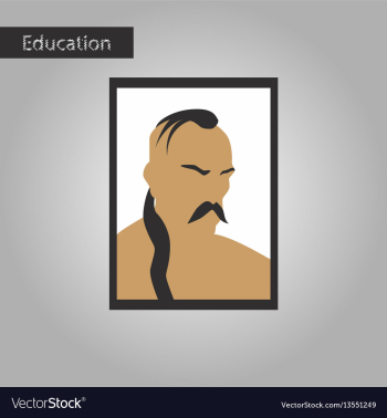 Black and white style icon ukrainian cossack vector image