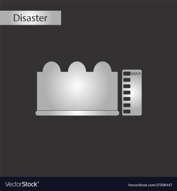 Black and white style icon wave height vector image Black and white style icon wave height vector image