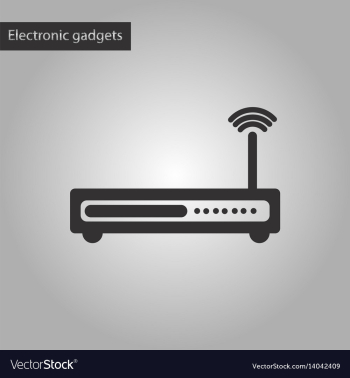 Black and white style icon wi fi modem vector image Black and white style icon wi fi modem vector image
