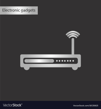 Black and white style icon wi fi modem vector image Black and white style icon wi fi modem vector image
