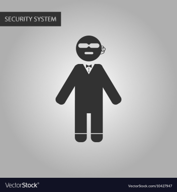 Black and white style male guard vector image Black and white style male guard vector image