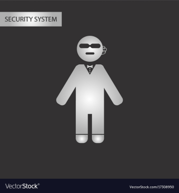 Black and white style male guard vector image Black and white style male guard vector image