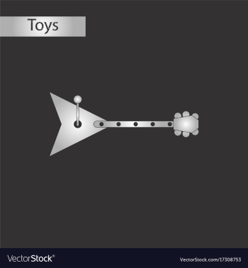 Black and white style toy balalaika vector image Black and white style toy balalaika vector image