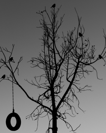 Black and White Tree Painting