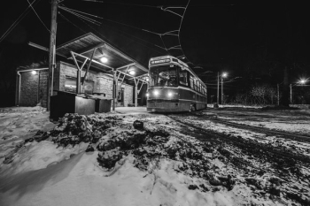 Black And White Winter Street Car Black And White Winter Street Car