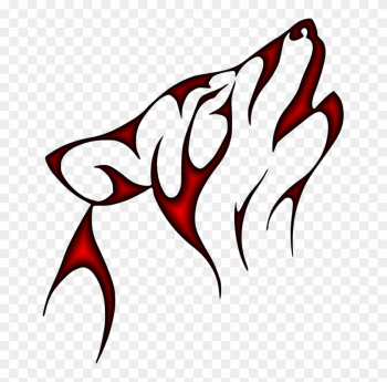 Black And White Wolf Drawing - Tribal Wolf Black And White Wolf Drawing - Tribal Wolf