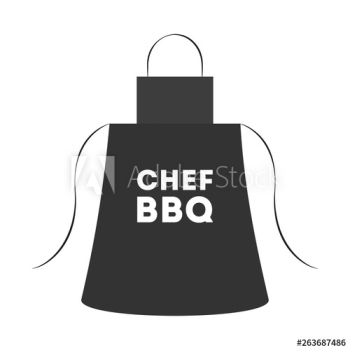 Black apron for barbecue making Black apron for barbecue making