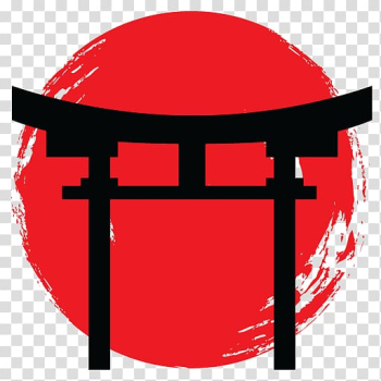 Black arch drawing illustration, Culture of Japan Koi Temple Shinto shrine, japan transparent background PNG clipart