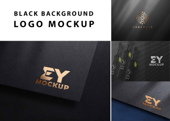 Black Background Logo Mockup