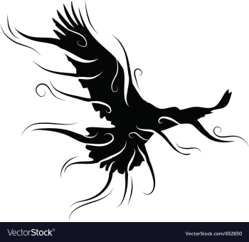 Black bird vector image Black bird vector image