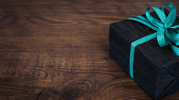 Black Box With Green Bow Accent Black Box With Green Bow Accent