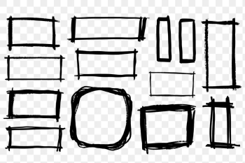 Black brush graphic element png sticker collection