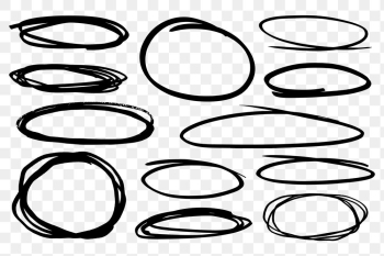 Black brush graphic element png sticker set