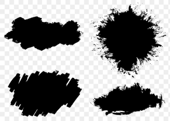 Black brush graphic element png sticker set