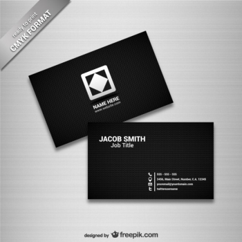 Black business card template Black business card template