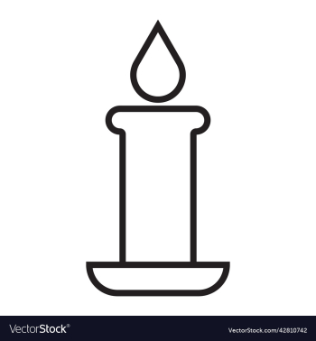 black candle line art icon black candle line art icon