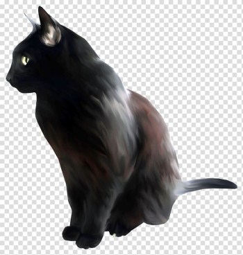 Black cat Bombay cat Domestic short-haired cat Kitten Watercolor painting, kitten transparent background PNG clipart