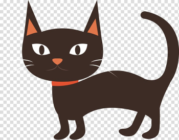 Black cat , Burmese cat Black cat Kitten Whiskers, Lovely cartoon black cat transparent background PNG clipart