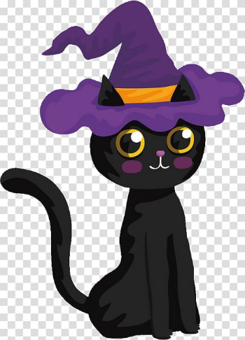 Black cat Halloween , Cat transparent background PNG clipart