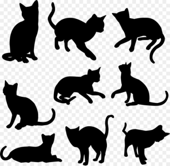 Black cat Kitten Felidae Silhouette - cat vector Black cat Kitten Felidae Silhouette - cat vector