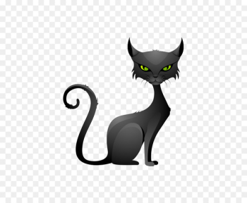 Black cat Kitten Whiskers Domestic short-haired cat - Vector cartoon cat 