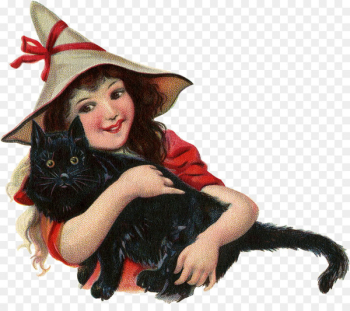 Black cat Kitten witch Halloween - cute Fairy Black cat Kitten witch Halloween - cute Fairy