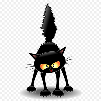 Black cat Kitten Witchcraft - Frightened cat Black cat Kitten Witchcraft - Frightened cat