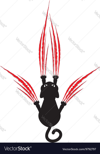 Black Cat Silhouette with Scratches2 vector image Black Cat Silhouette with Scratches2 vector image