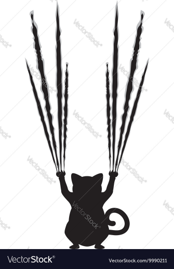 Black Cat Silhouette with Scratches4 vector image Black Cat Silhouette with Scratches4 vector image