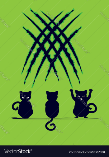 Black Cat Silhouette with Scratches7 vector image Black Cat Silhouette with Scratches7 vector image