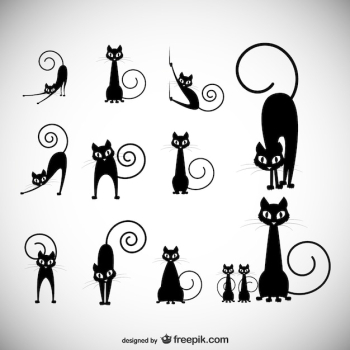 Black cat silhouettes Black cat silhouettes