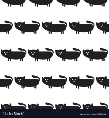 Black cats seamless pattern Cute background vector image Black cats seamless pattern Cute background vector image