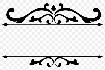 Black classy scroll ornaments png sticker Black classy scroll ornaments png sticker