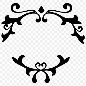 Black classy scroll ornaments png sticker Black classy scroll ornaments png sticker