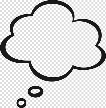 Black cloud chat head illustration, Thought Speech balloon , Thinking Cloud transparent background PNG clipart