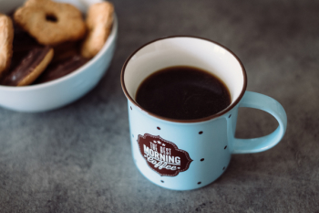 Black coffee and biscuits
