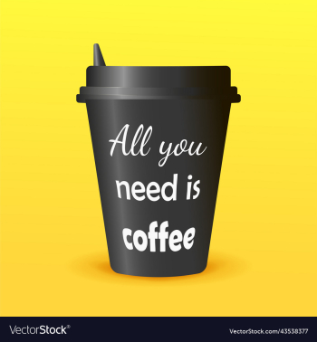 black coffee cup with quote