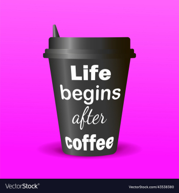 black coffee cup with quote