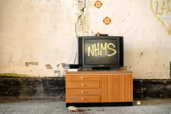 Black Crt Television Displaying Nhms Black Crt Television Displaying Nhms