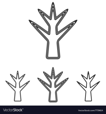 Black dead tree logo design set vector image Black dead tree logo design set vector image