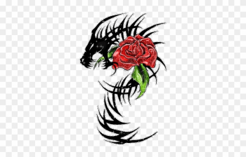 Black Dragon With Rosehttp - Dragon With Rose