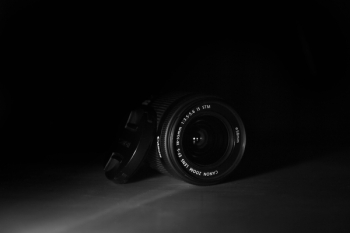 Black Dslr Camera With Black Background Black Dslr Camera With Black Background