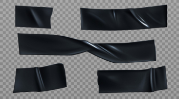 Black duct tape pieces, insulating stripes set Free Vector Black duct tape pieces, insulating stripes set Free Vector