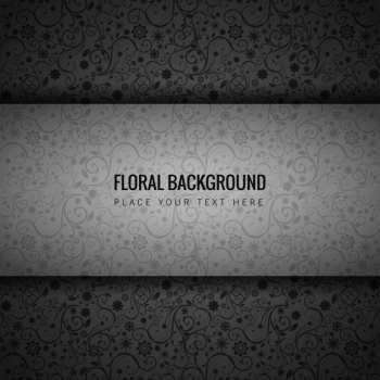 Black floral background Black floral background