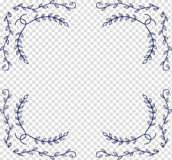 Black floral frame , Blue Area Body piercing jewellery Pattern, Dark blue leaves decorative frame transparent background PNG clipart