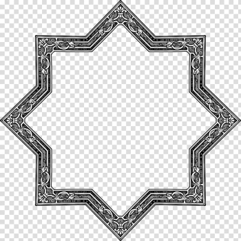 Black floral frame illustration, Kaaba Islam Mosque , thick transparent background PNG clipart