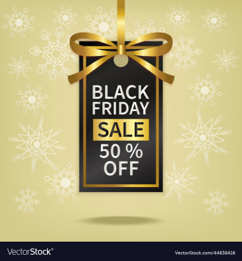 black friday sale price tag with gold ribbon black friday sale price tag with gold ribbon